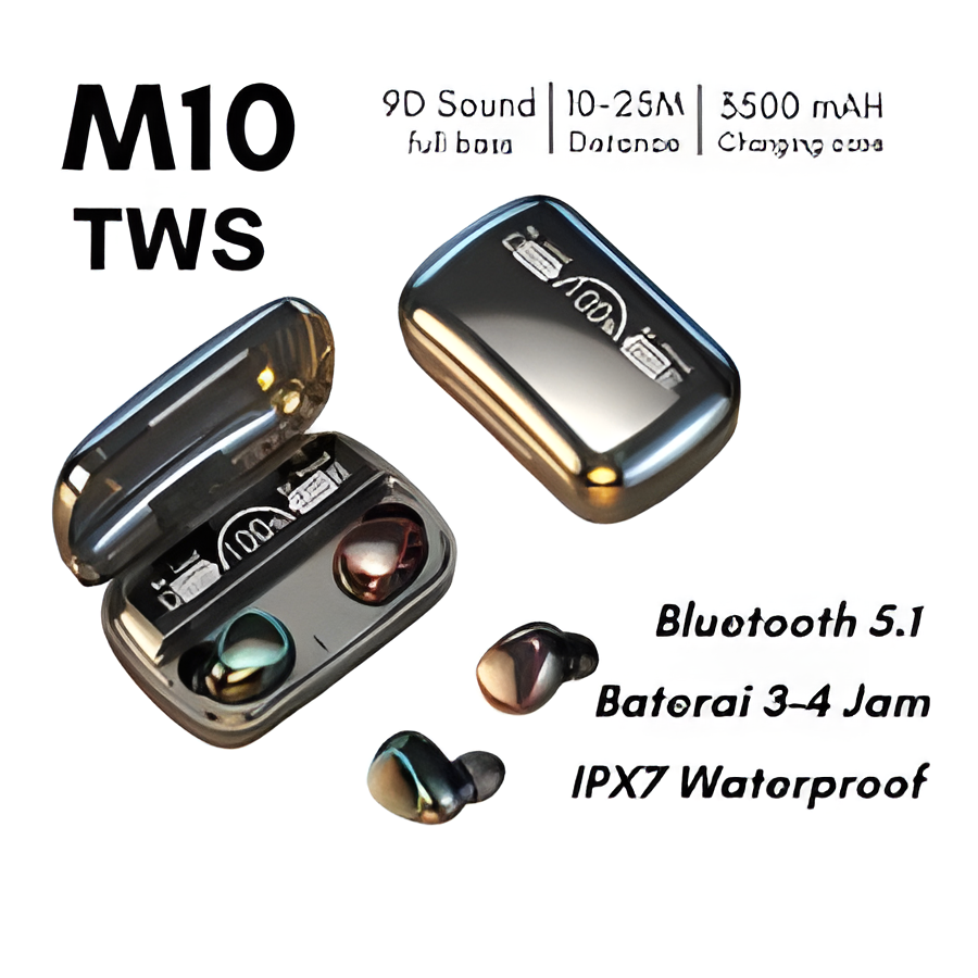 M10 Wireless Earbuds β Deep Bass Bluetooth Earphones with Touch Control & LED Display