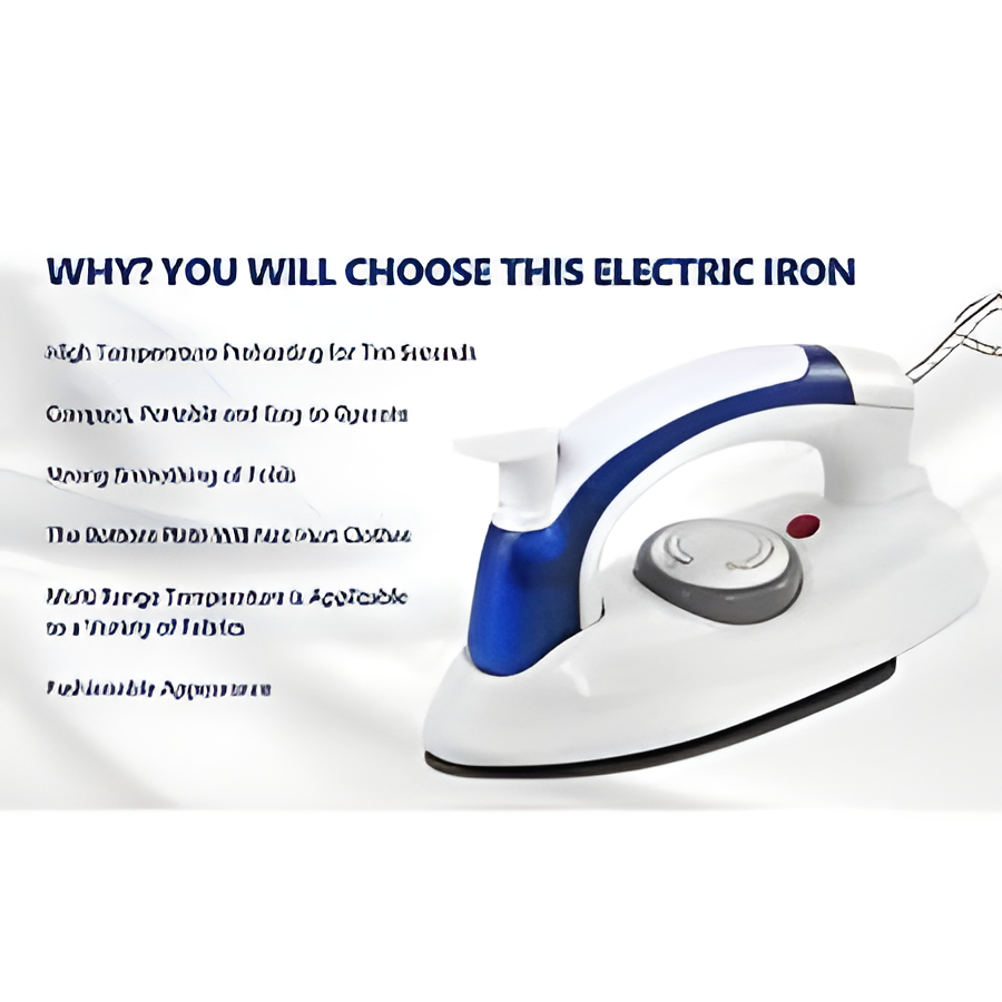 Electric Steam Iron – Fast Heating, Powerful Steam & Easy Wrinkle Removal