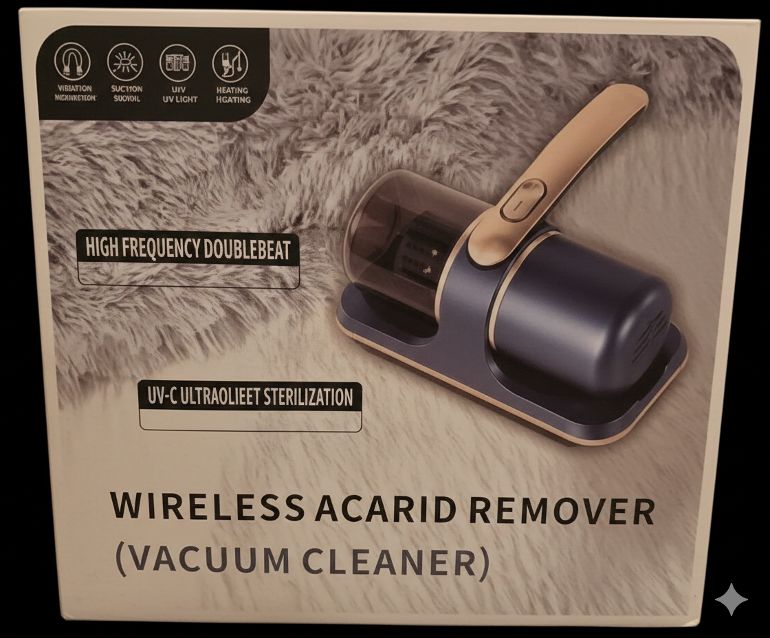 Wireless UV-C Mite Remover & Bed Vacuum – Handheld Mattress & Sofa Cleaner