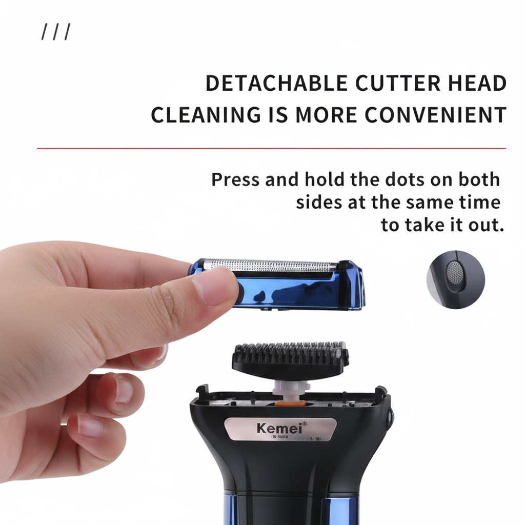 Kemei 3-in-1 Grooming Kit KM-6330 – Rechargeable Hair Clipper, Shaver & Nose Trimmer