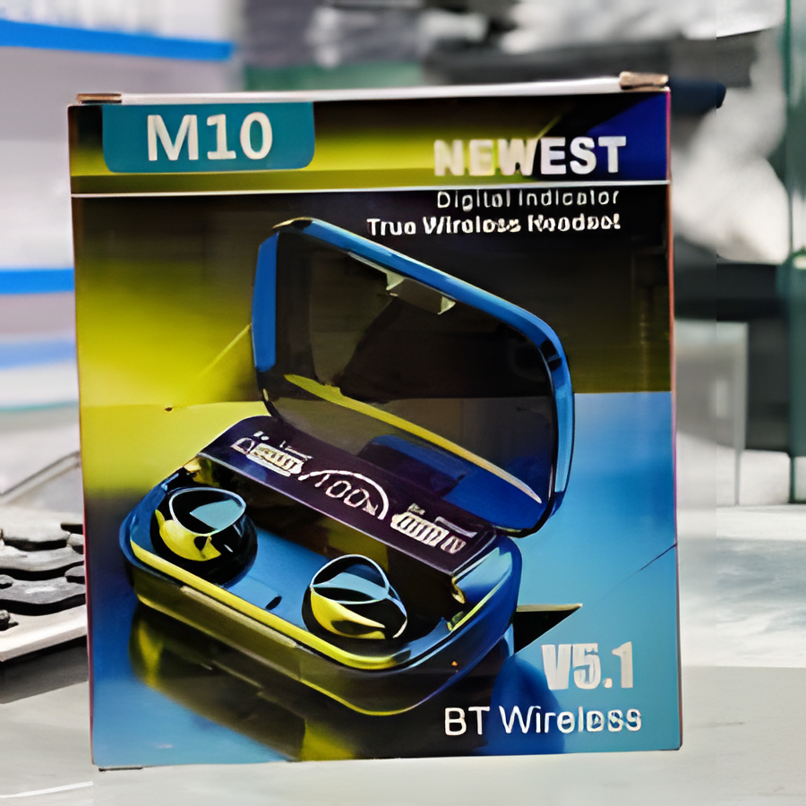 M10 Wireless Earbuds – Deep Bass Bluetooth Earphones with Touch Control & LED Display