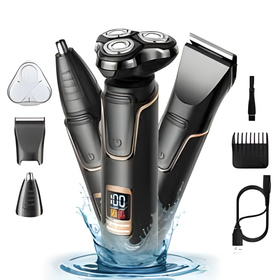 AKOVA 9D Electric Shaver – 3-in-1 Multifunctional Rechargeable & Washable Razor