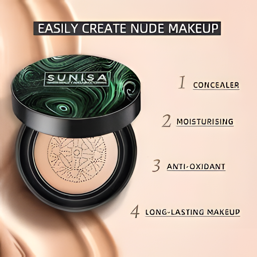 Sunisa 3-in-1 Air Cushion Cream – Foundation, Concealer & Sunscreen SPF Coverage