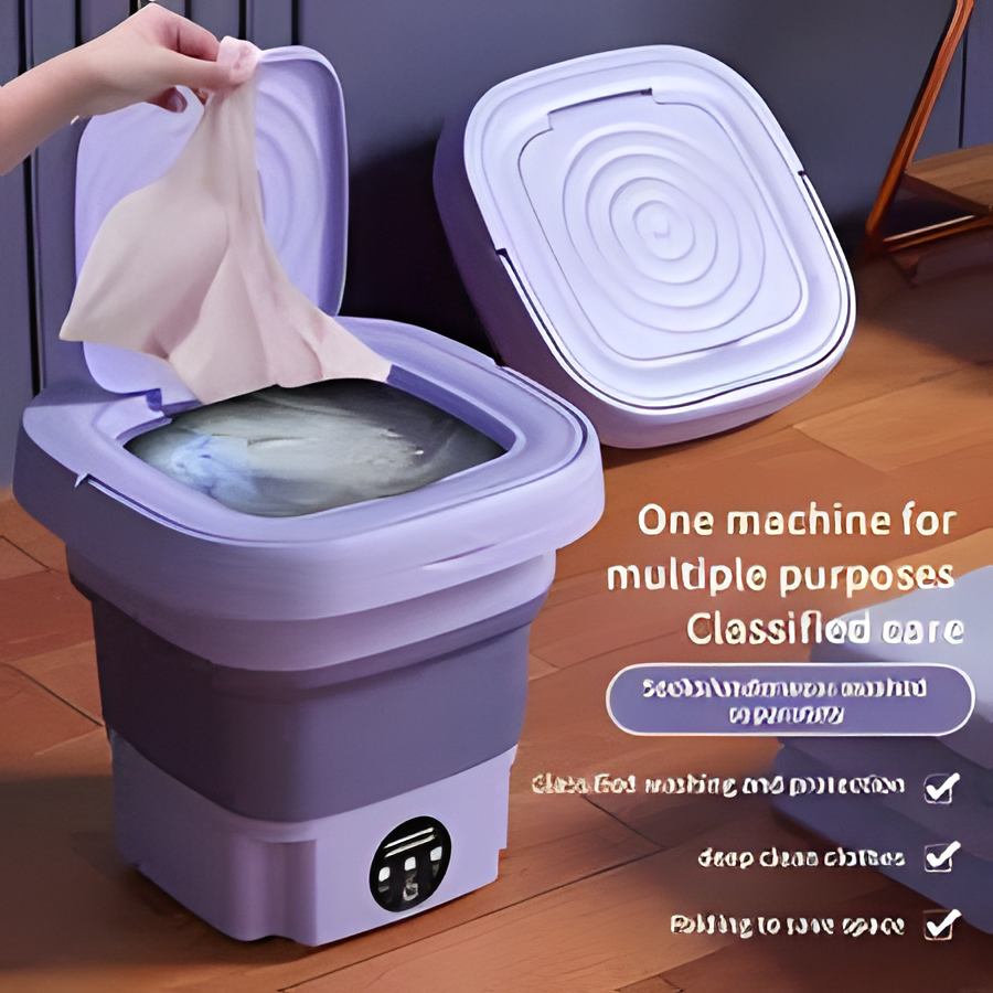 Folding Portable Washing Machine – Mini Compact Washer for Clothes, Baby Items & Travel