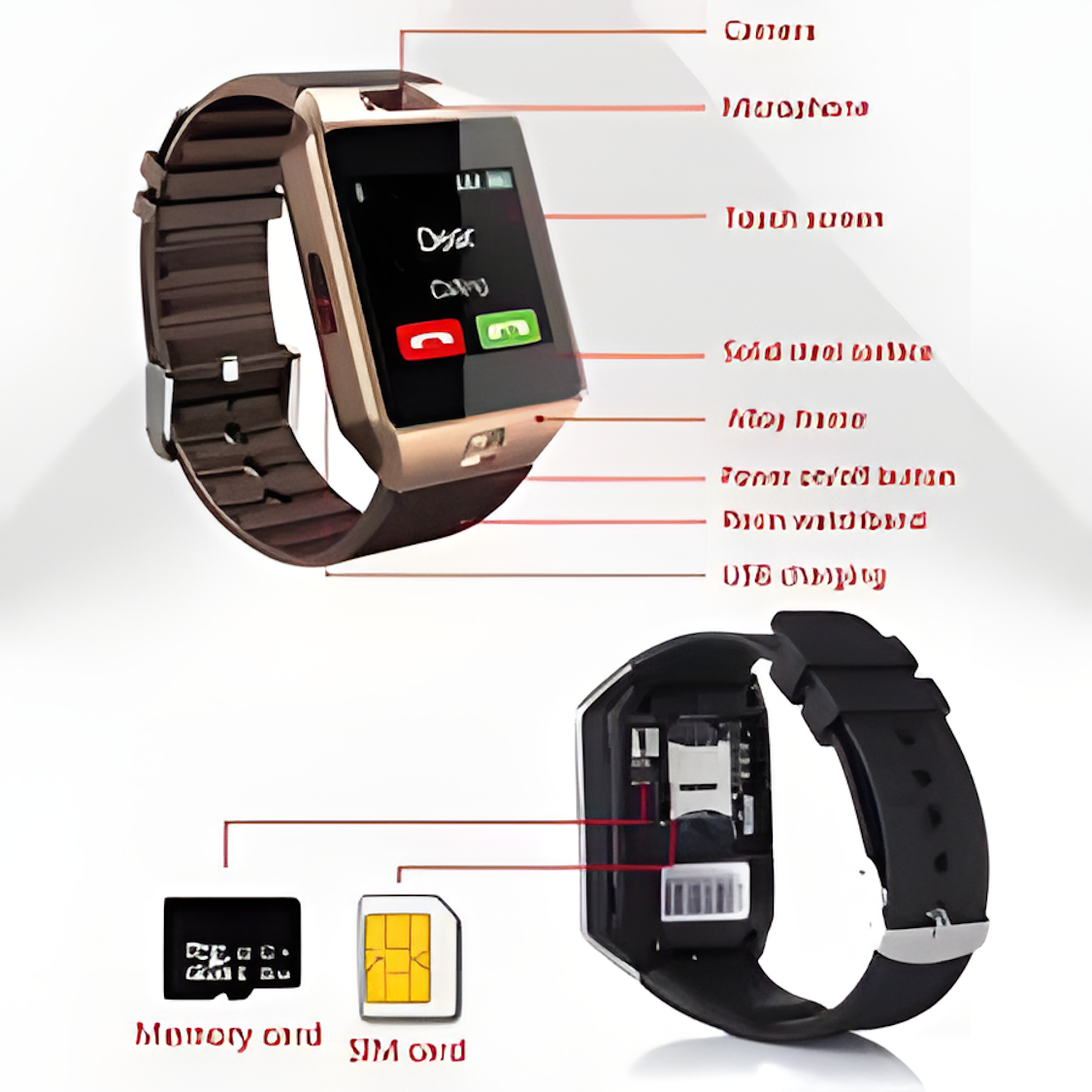 DZ09 Smart Mobile Watch – SIM, Bluetooth Calling & Touch Screen