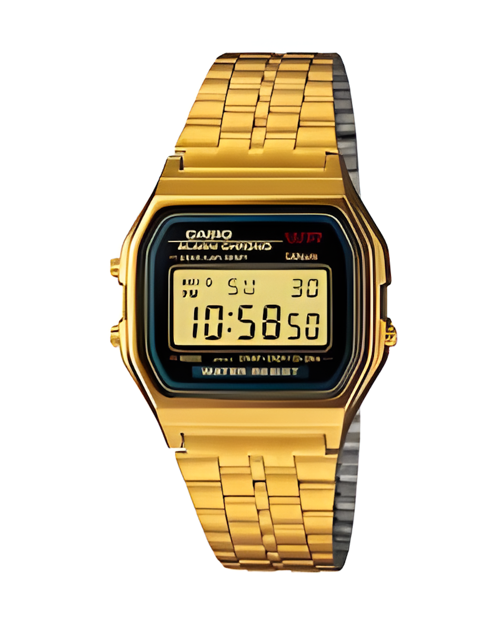 Vintage Digital Watch – Classic Retro Stainless Steel Strap LED Display Watch for Men & Women