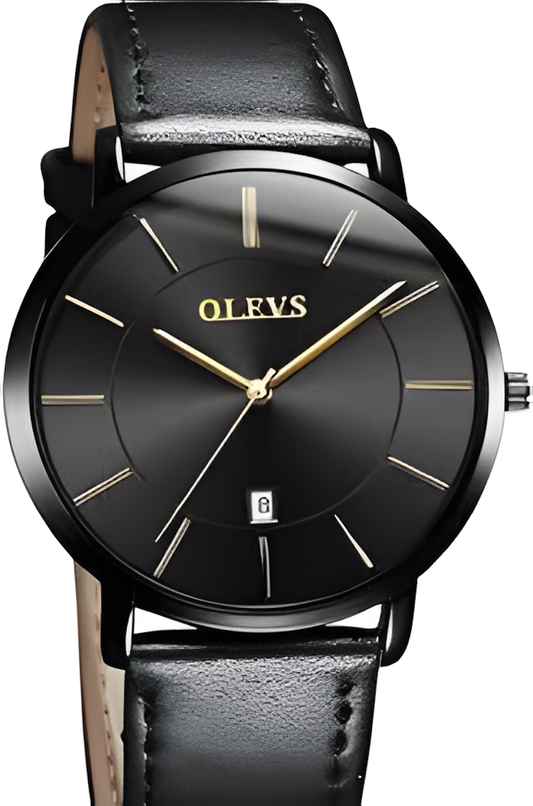 OLEVS Leather Watch for Men – Classic Luxury Design with Premium Leather Strap