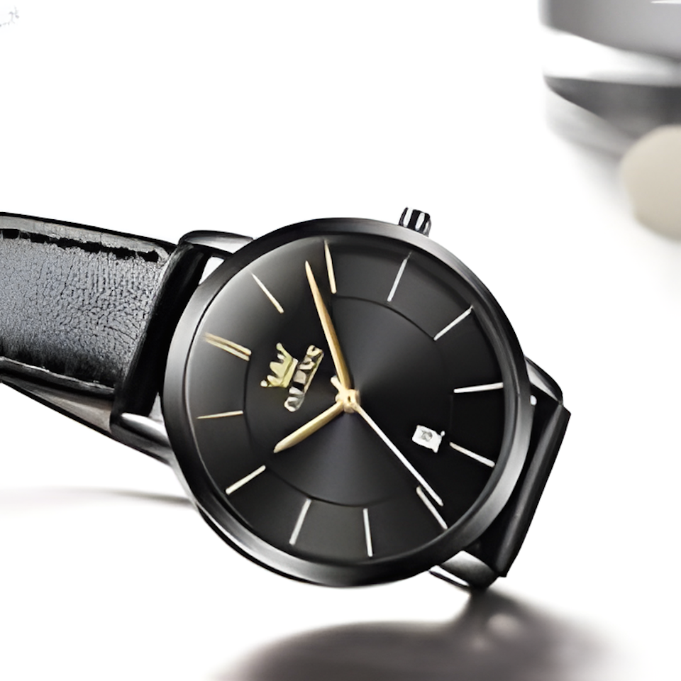 OLEVS Leather Watch for Men – Classic Luxury Design with Premium Leather Strap