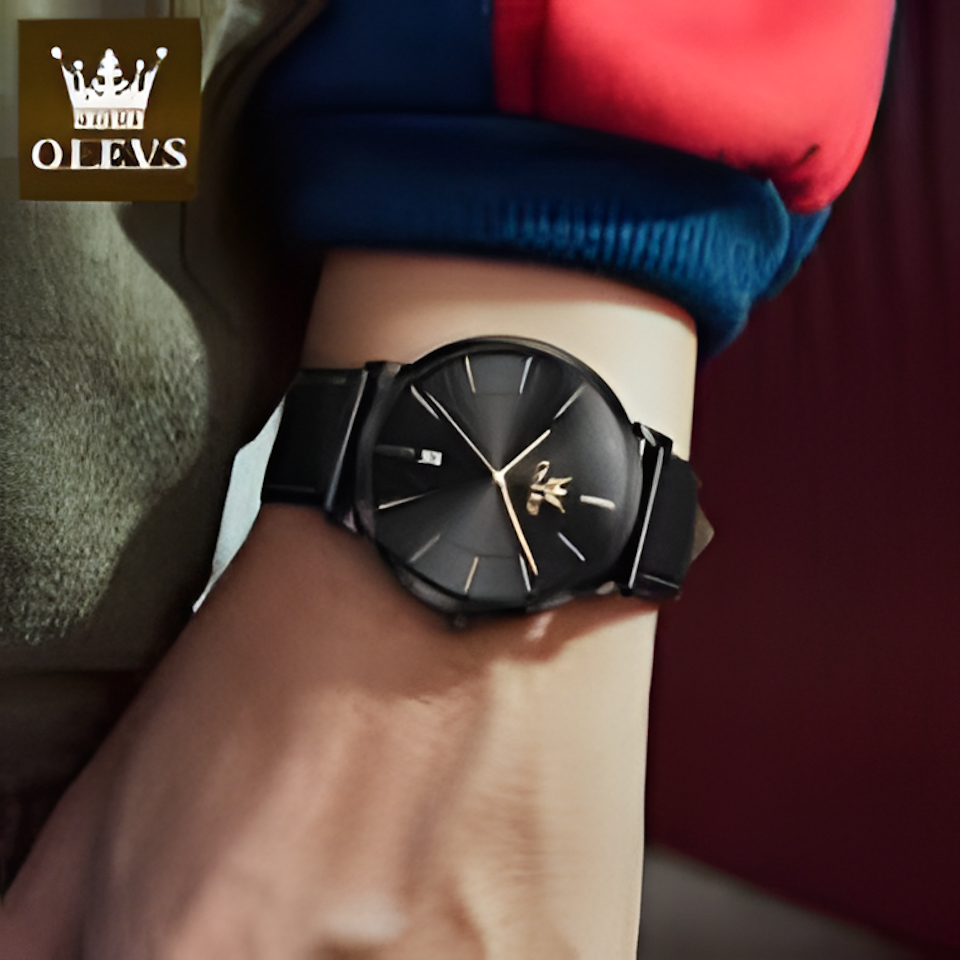 OLEVS Leather Watch for Men – Classic Luxury Design with Premium Leather Strap
