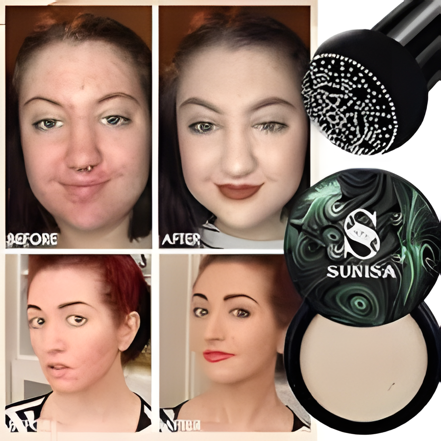 Sunisa 3-in-1 Air Cushion Cream – Foundation, Concealer & Sunscreen SPF Coverage
