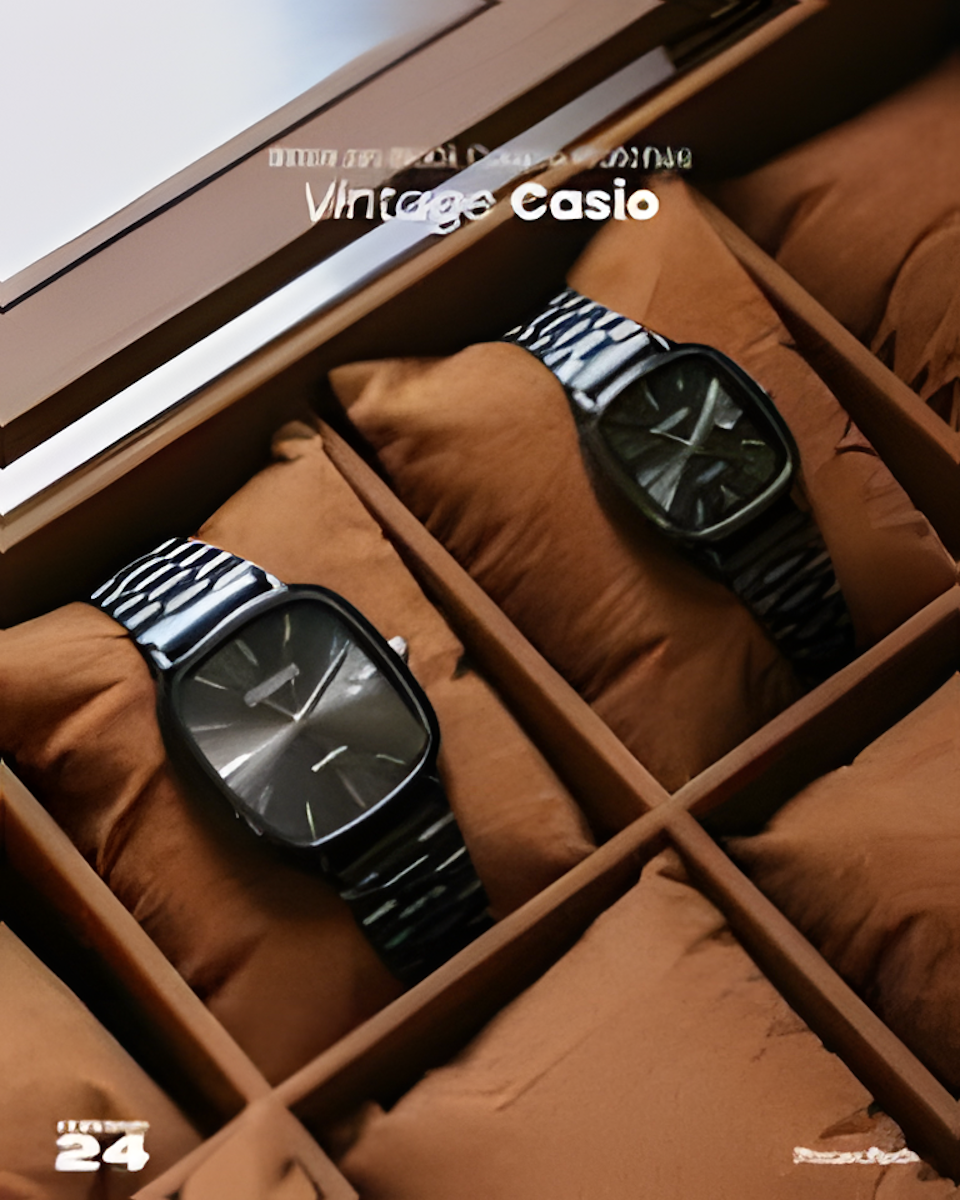 Casio A138 Couple Watch Set – Retro Digital + Analog, Stylish Stainless Steel for Him & Her