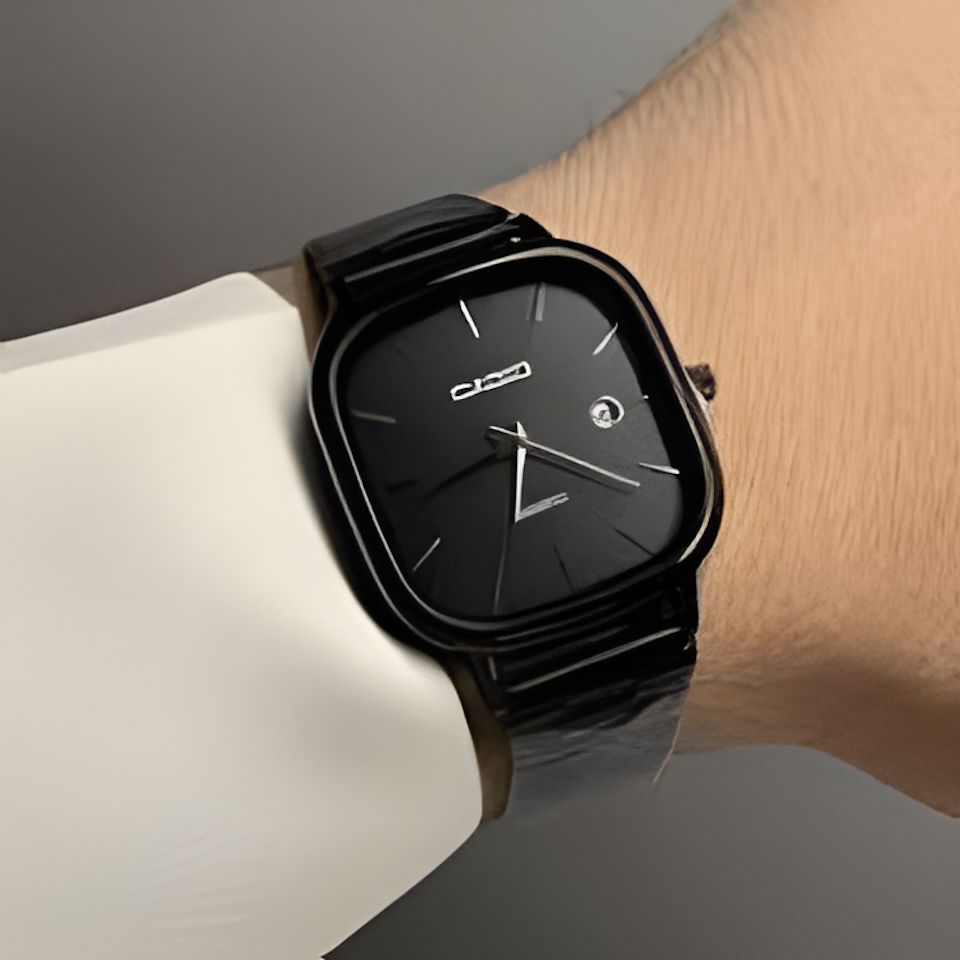 A138 Digital Chain Watch – Retro Style & Stainless Steel Bracelet