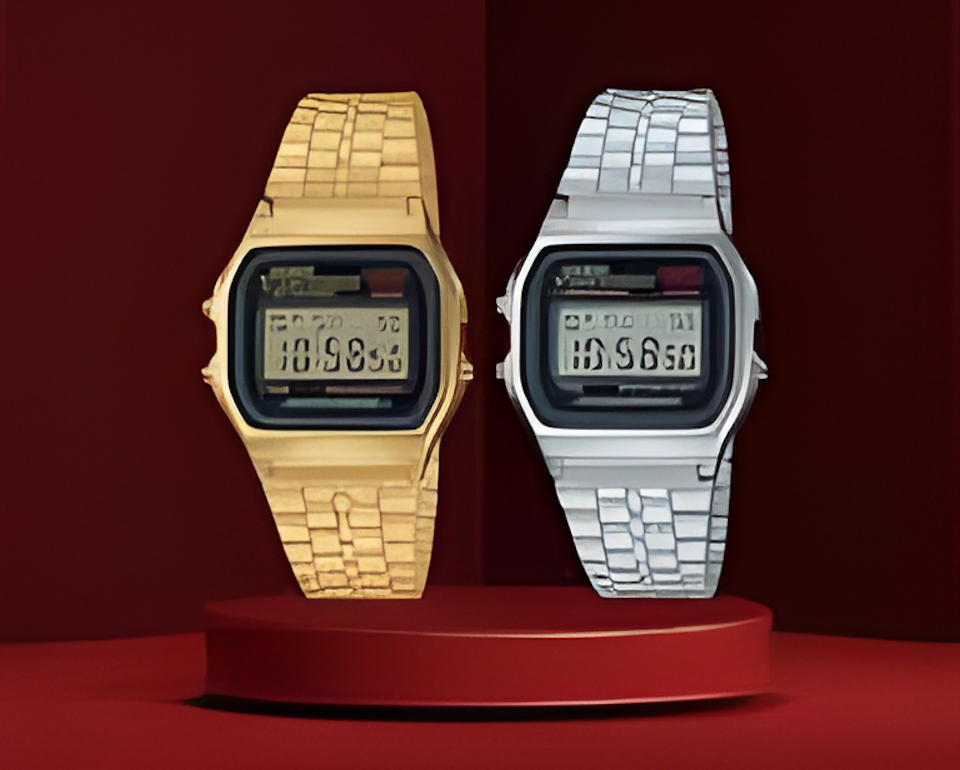Vintage Digital Watch – Classic Retro Stainless Steel Strap LED Display Watch for Men & Women
